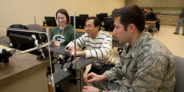Graphic for Military Students in Physics Lab
